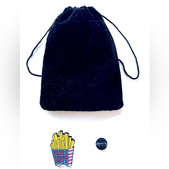 3/$10 🍟 “Fries Before Guys” Fun Humored Unisex Enamel Pun - Picture 3 of 4